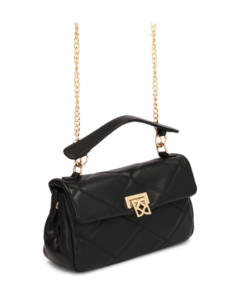 Kazar-Schwarze-gesteppte-Handtasche-mit-Henkel