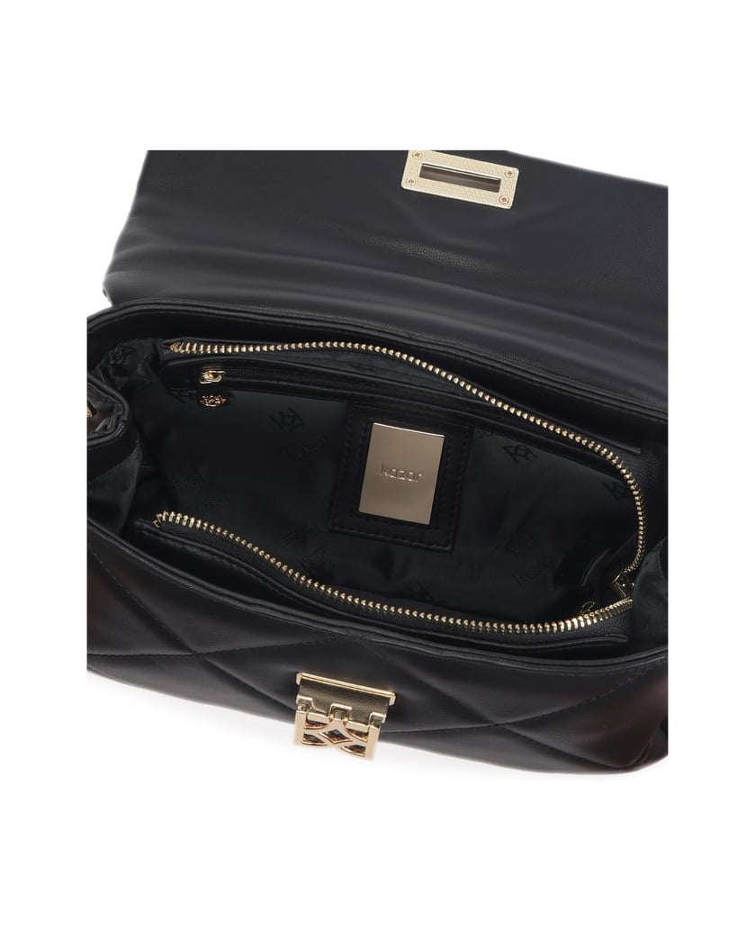 Kazar-Schwarze-gesteppte-Handtasche-mit-Henkel