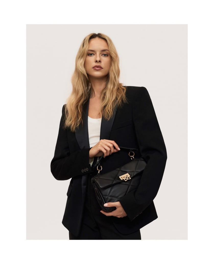 Kazar-Schwarze-gesteppte-Handtasche-mit-Henkel