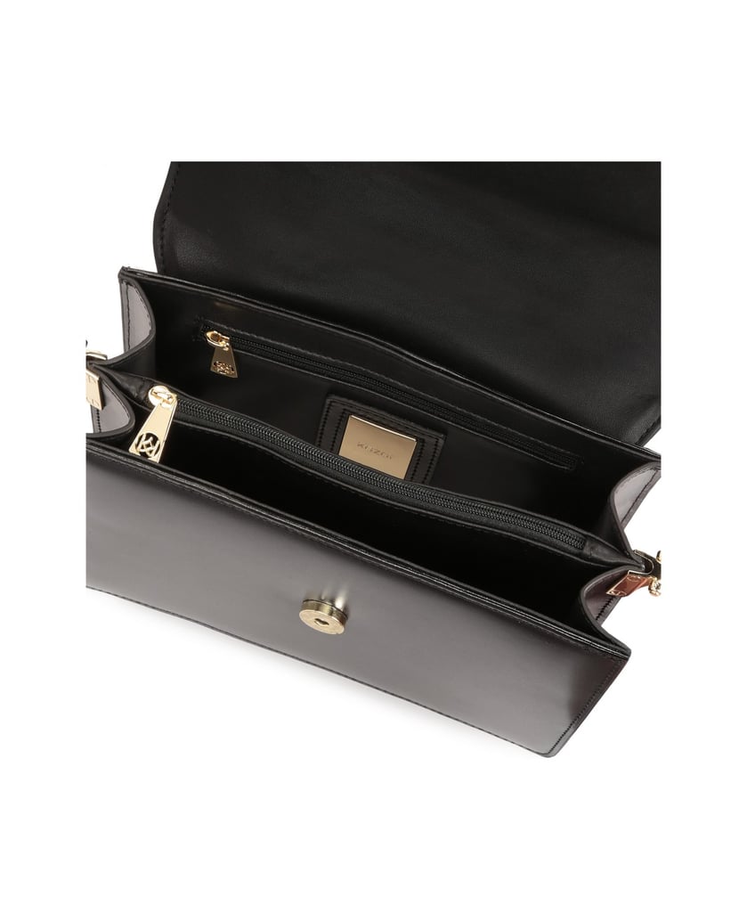 Kazar-Small-leather-handbag-with-rigid-construction-čierna