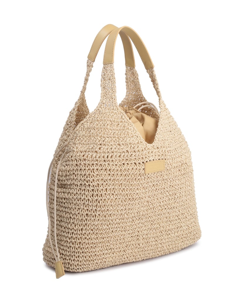 Kazar-Beigefarbene-Tasche-aus-gewebtem-Raffiab-beige