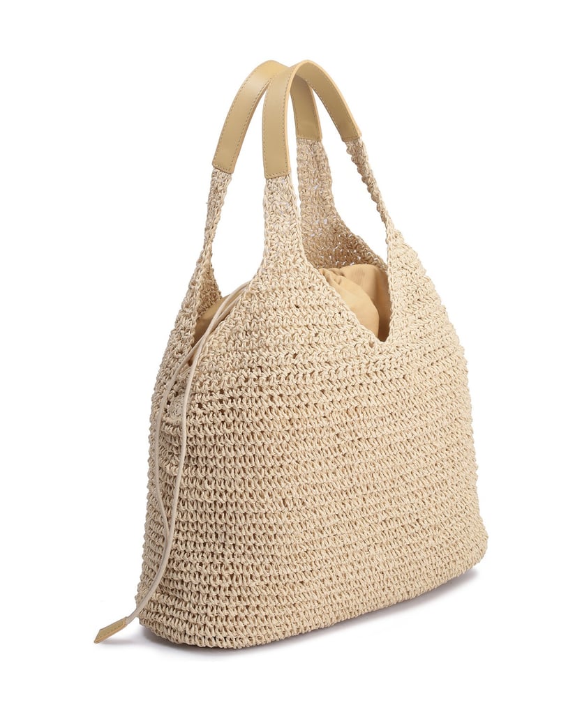 Kazar-Beigefarbene-Tasche-aus-gewebtem-Raffiab-beige