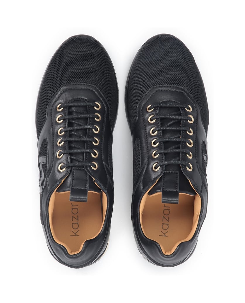 Kazar-Schwarze-Damen-Sneakers-aus-kombinierten