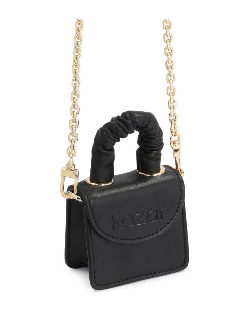 Kazar-Schwarze-Minitasche-mit-Henkel-und-Kette