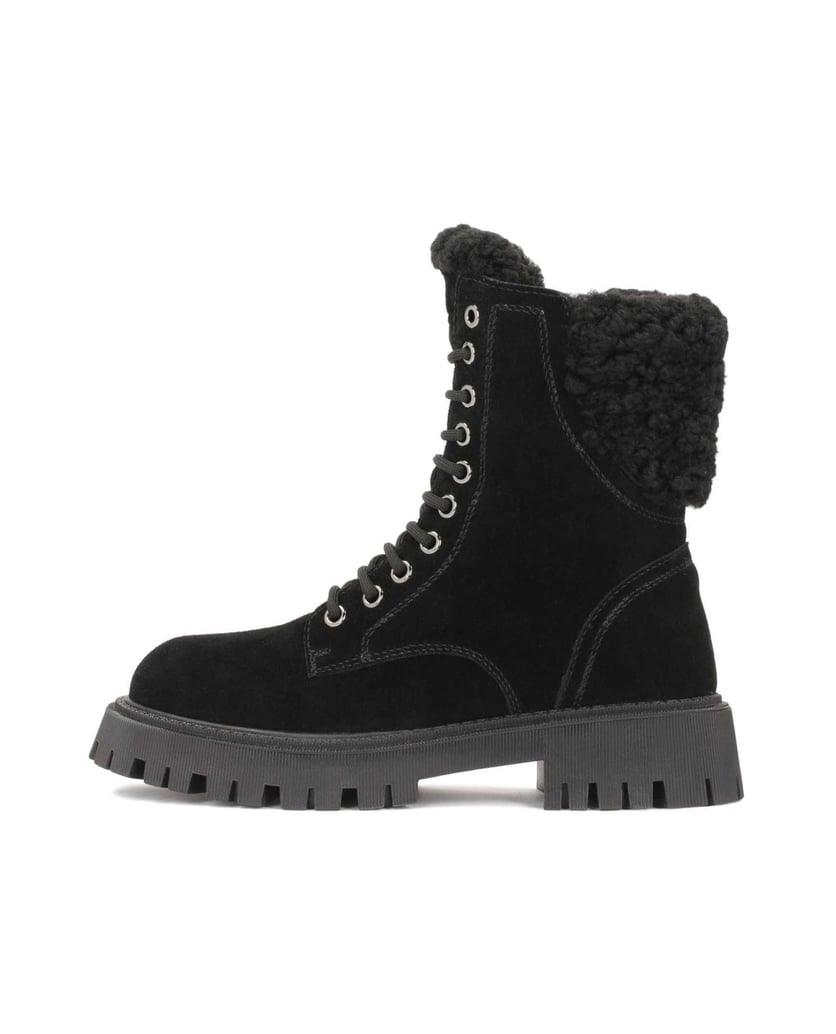 Kazar-Isolierte-flache-Damenstiefel-aus-weiche-schwarz