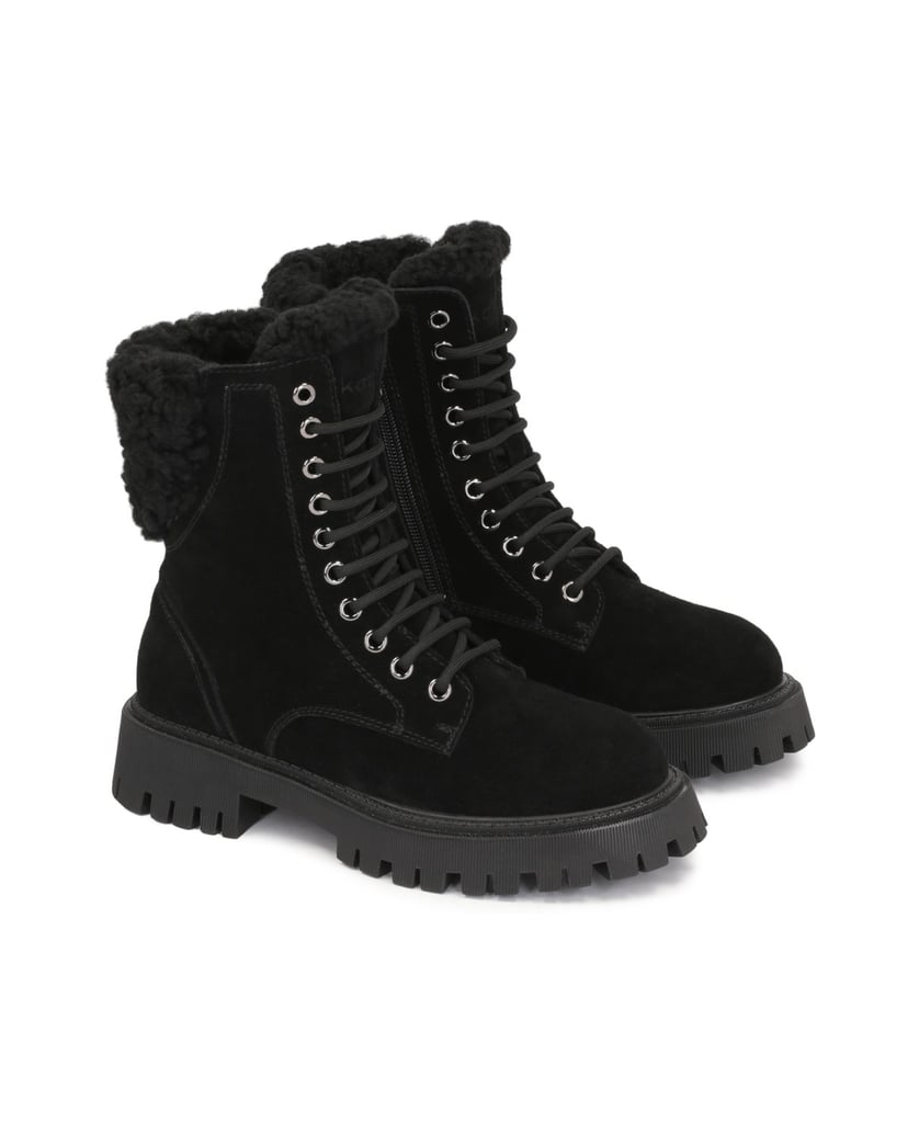 Kazar-Isolierte-flache-Damenstiefel-aus-weiche-schwarz