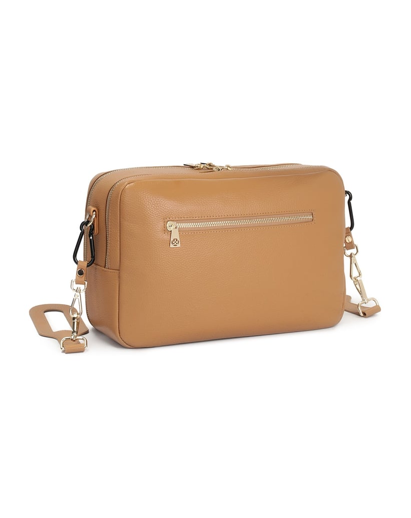 Kazar-Hellbraune-Ledertasche-Mama-Tasche-mit-D