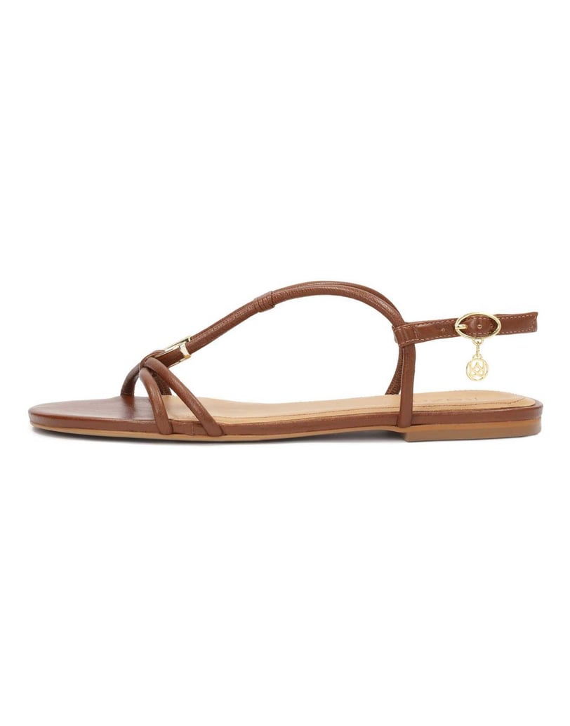 Kazar-Braune-flache-Sandalen-aus-Vollnarbenled-braun