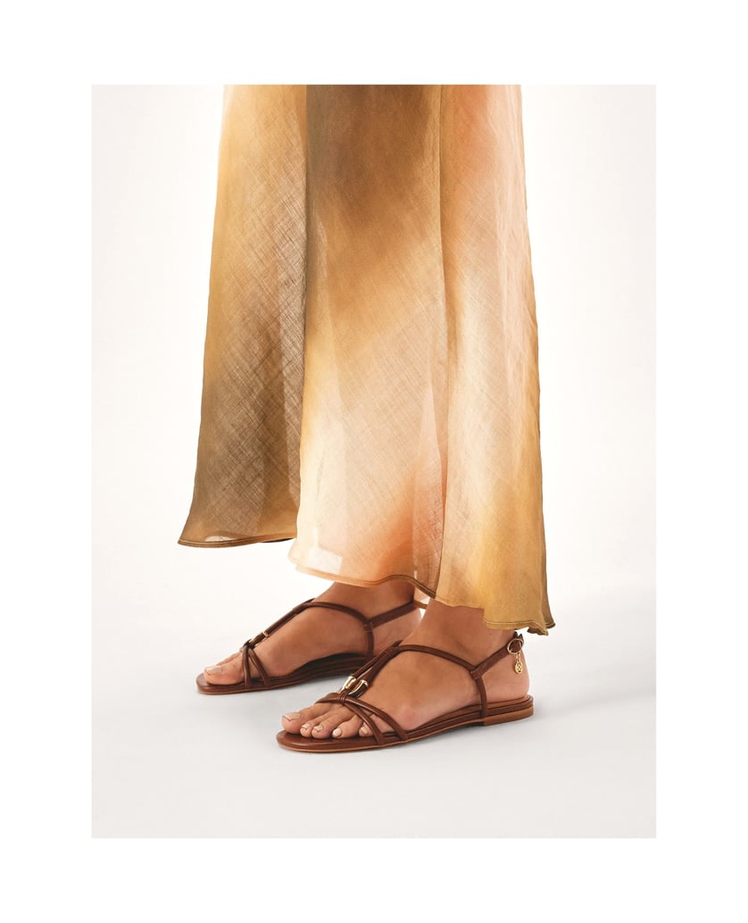 Kazar-Braune-flache-Sandalen-aus-Vollnarbenled-braun