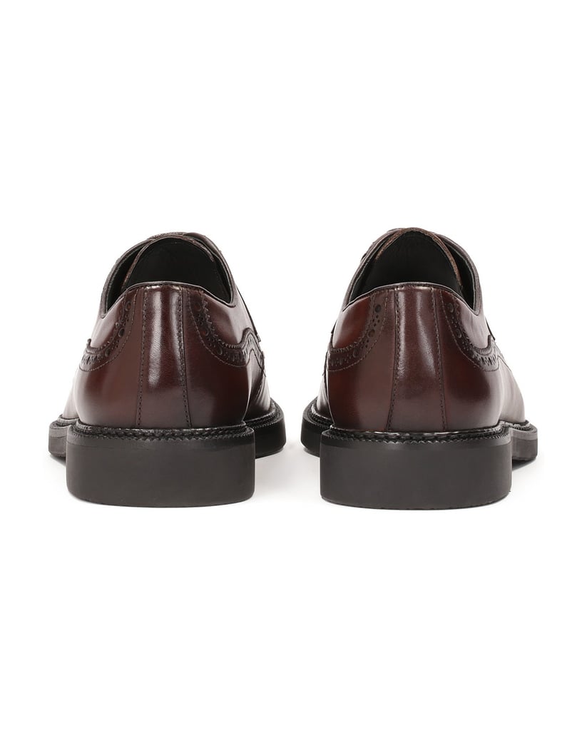 Kazar-Elegante-braune-Lederschuhe-mit-Rosetten-braun