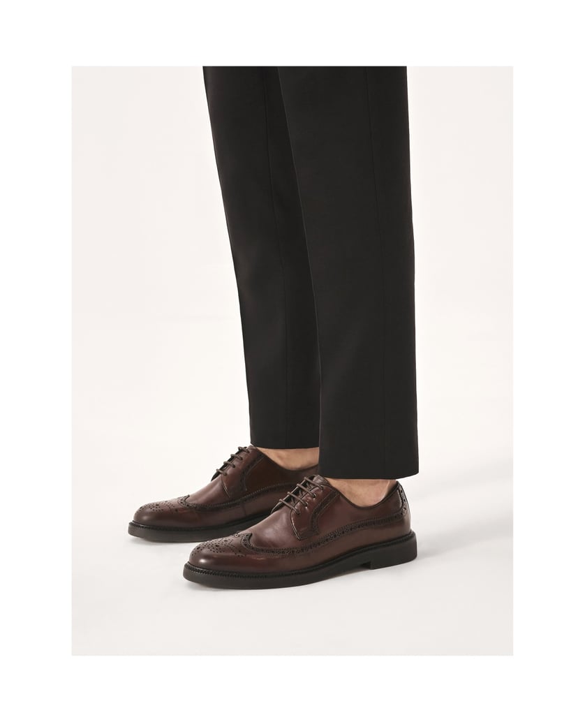 Kazar-Elegante-braune-Lederschuhe-mit-Rosetten-braun