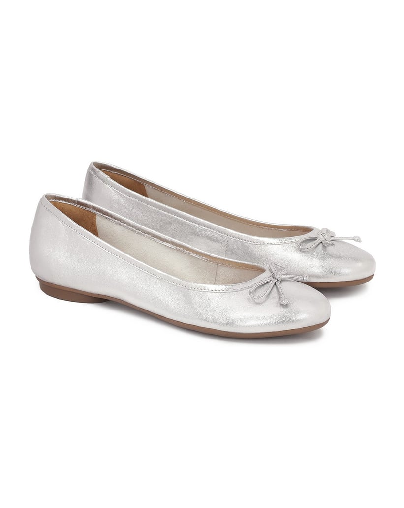 Kazar-Klassische-Ballerinas-mit-runder-Nase-in-silber