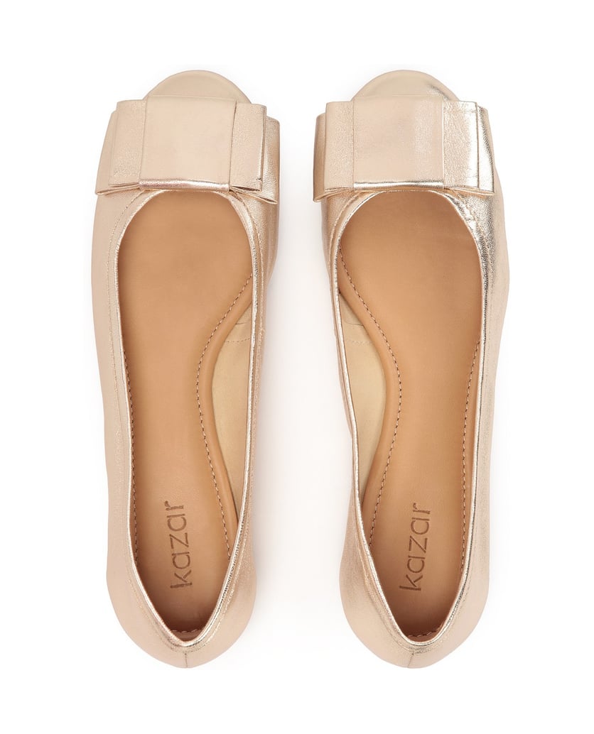 Kazar-Goldene-Ballerinas-mit-runder-Nase-gold