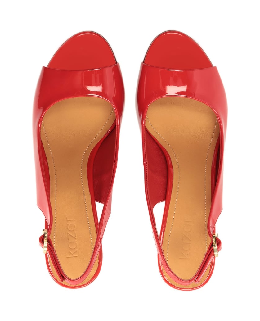 Kazar-Rote-Lackleder-Sandalen-mit-Knöchelrieme-rot