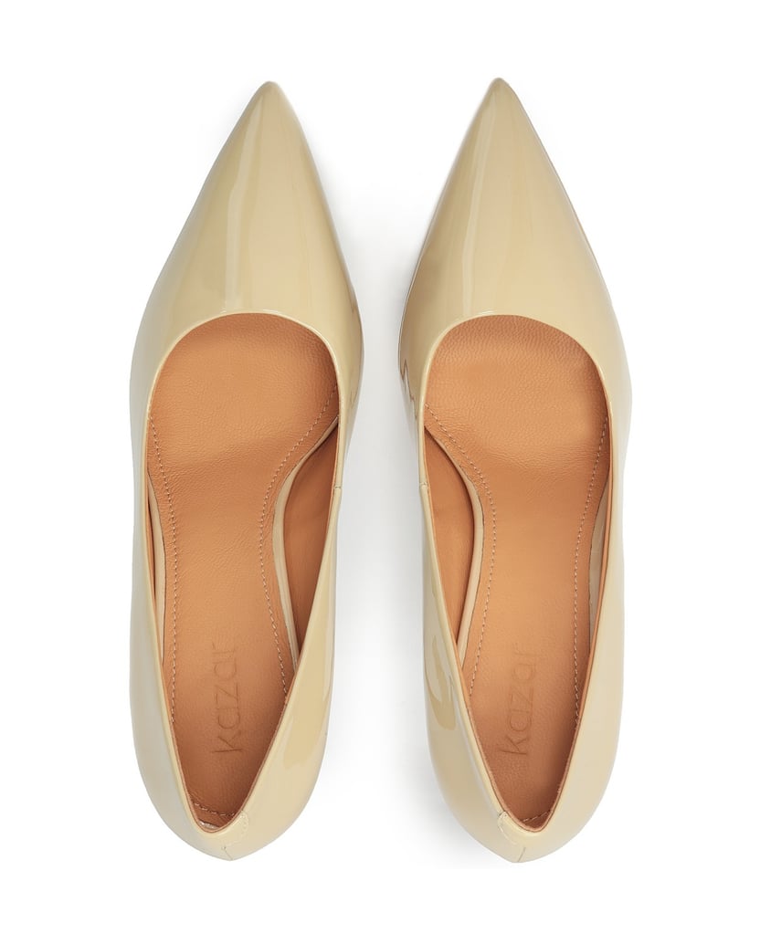 Kazar-Beigefarbene-Plateau-Pumps-aus-Lackleder-beige