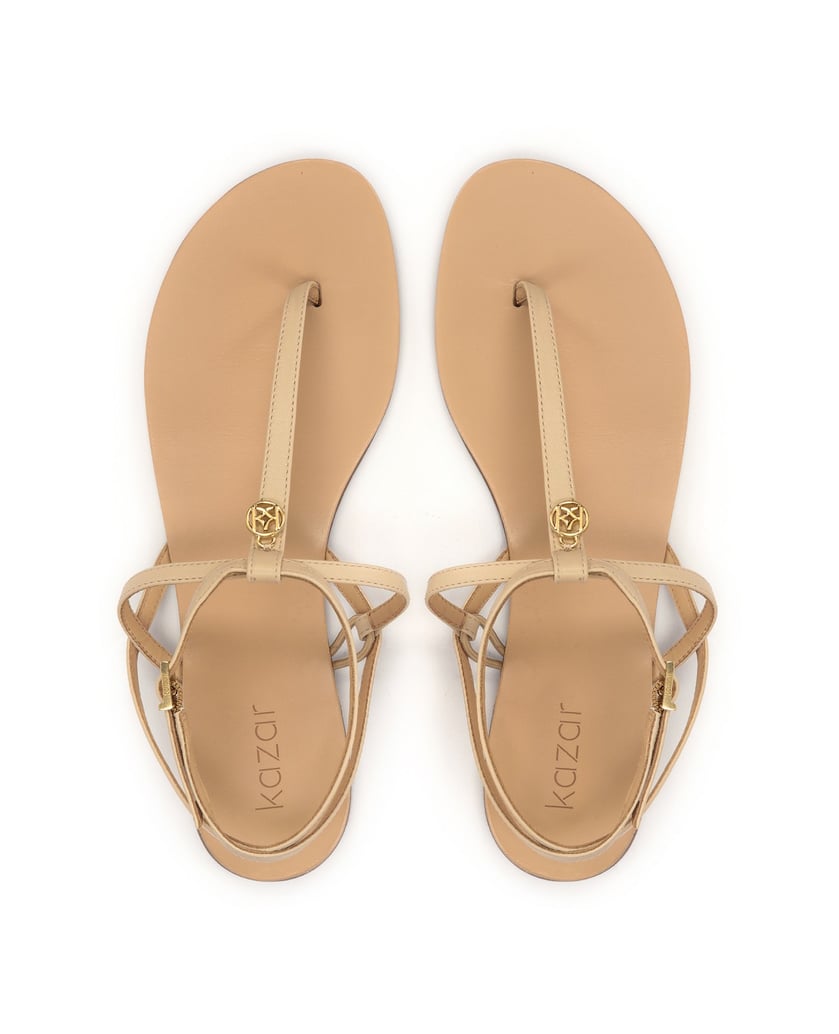 Kazar-Flache-beigefarbene-Sandalen-beige