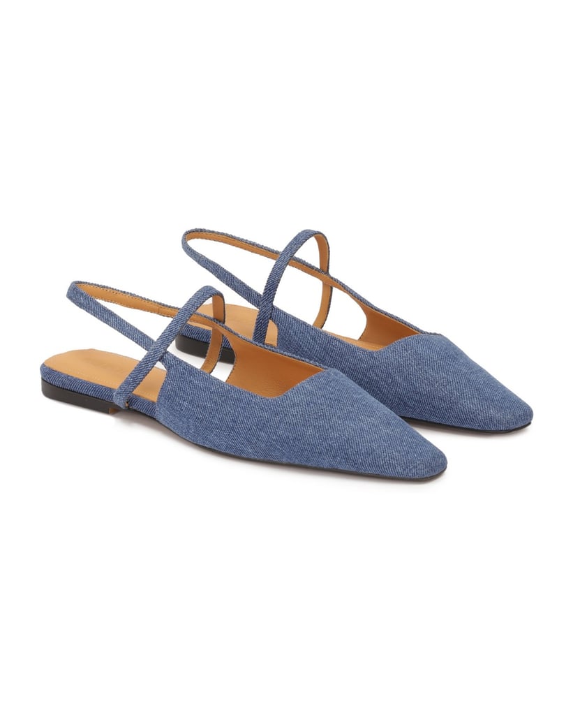 Kazar-Flache-Denim-Ballerinas-mit-verlängerter-blau