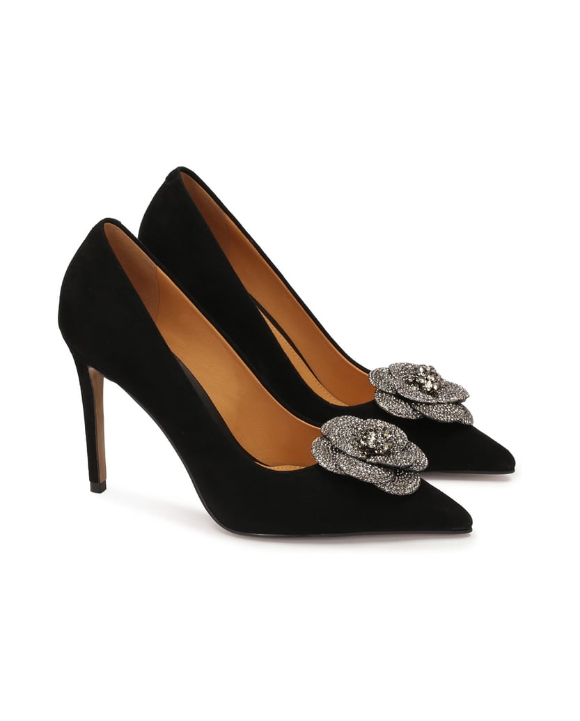 Kazar-Schwarze-Wildlederpumps-mit-glänzender-B-schwarz