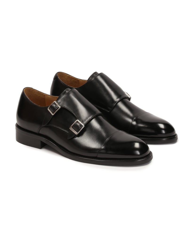 Kazar-Double-smooth-leather-monks-černá