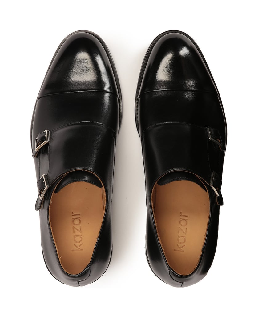 Kazar-Double-smooth-leather-monks-černá