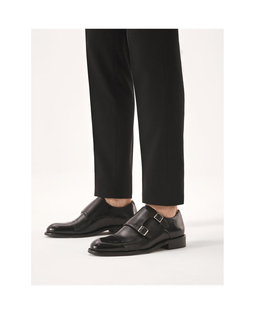 Kazar-Double-smooth-leather-monks-černá