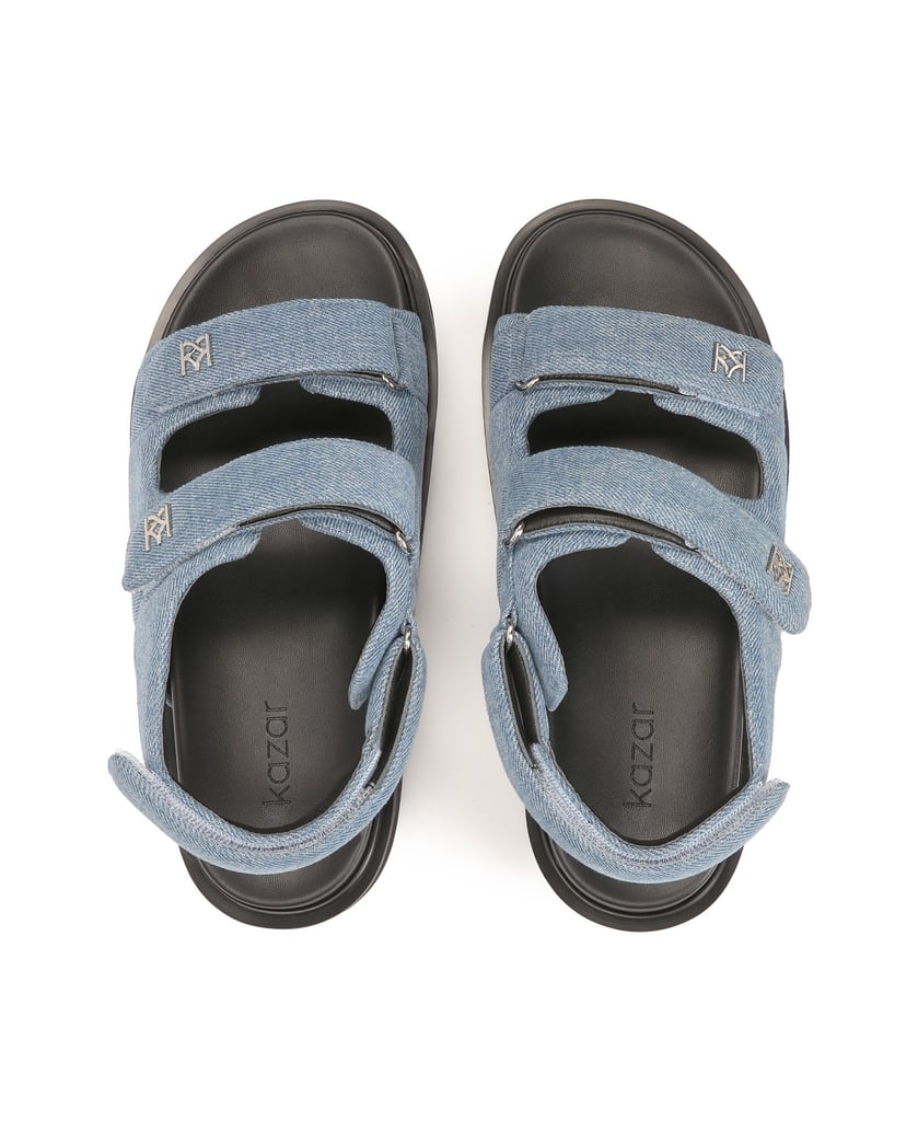 Kazar-Blaue-Denim-Sandalen-mit-Klettverschluss