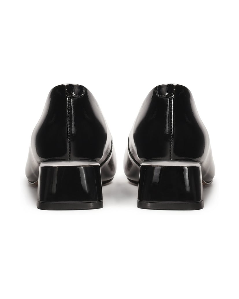 Kazar-Pumps-aus-Lackleder-mit-niedrigem,-breitem-Absatz-schwarz