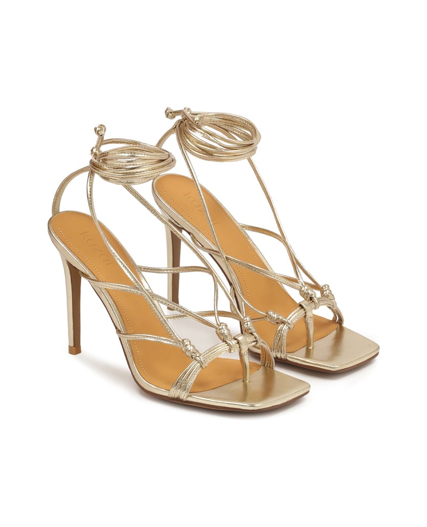 Kazar-Tiered-gold-leather-sandals-zlatá