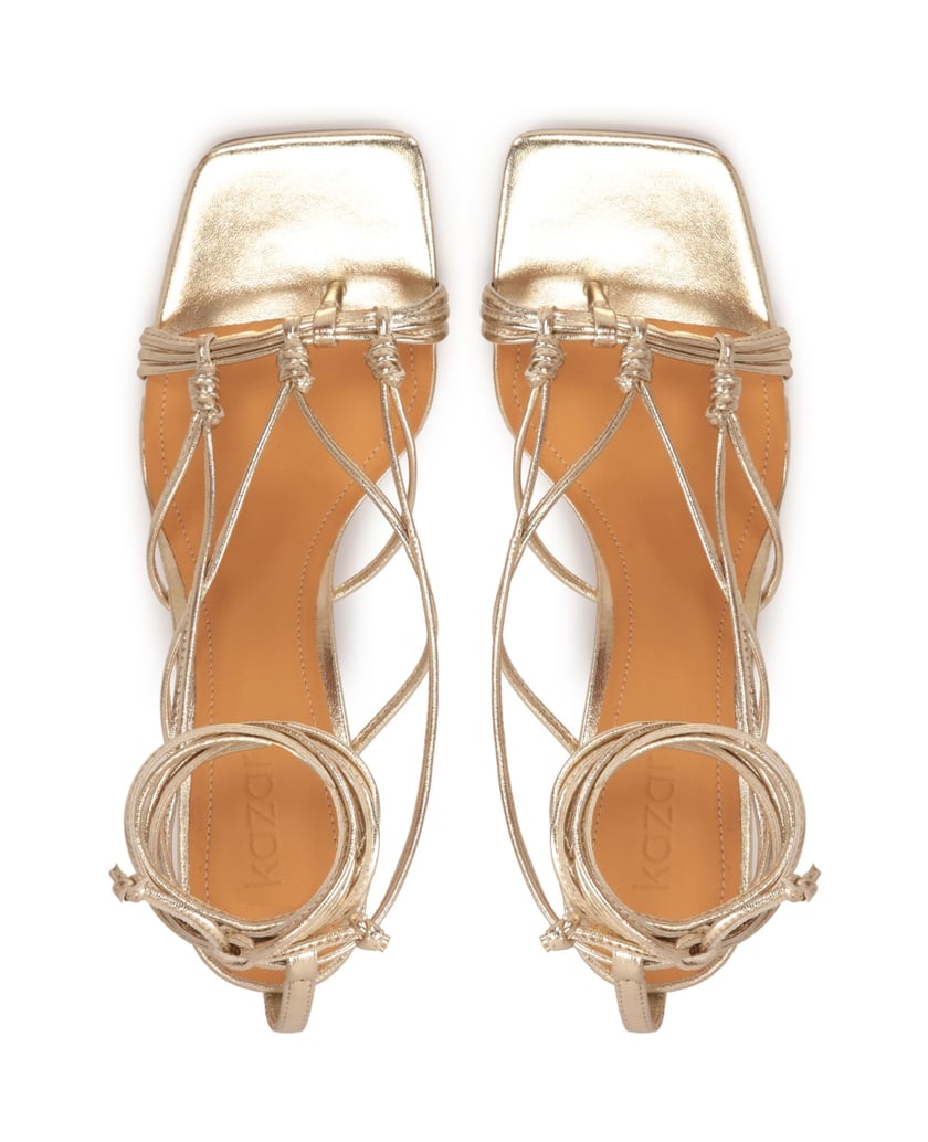 Kazar-Tiered-gold-leather-sandals-zlatá