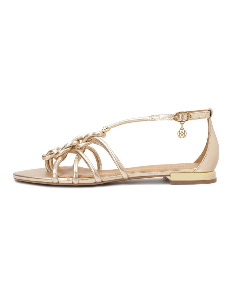 Kazar-Goldfarbene-Flip-Flop-Sandalen-mit-versc-gold