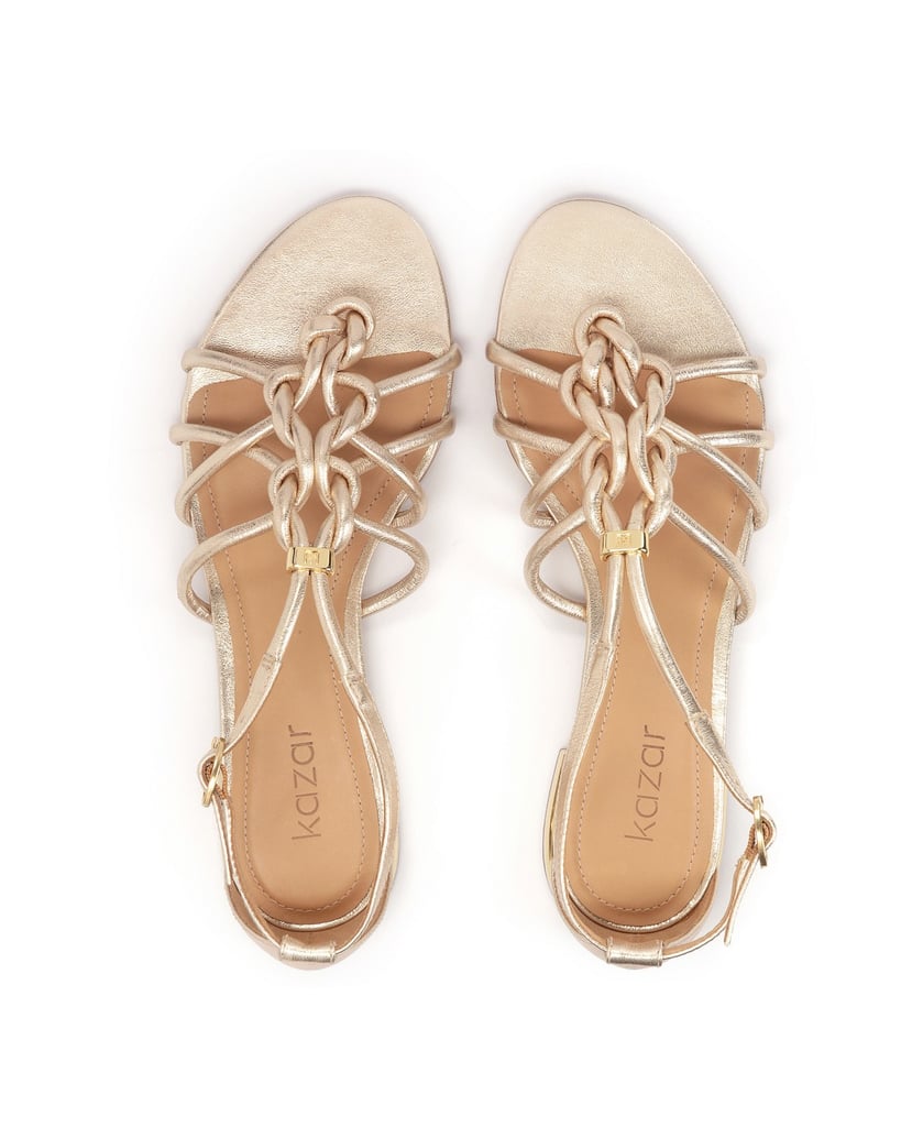 Kazar-Goldfarbene-Flip-Flop-Sandalen-mit-versc-gold