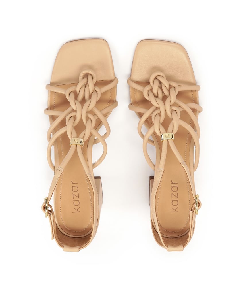 Kazar-Leather-sandals-with-a-post-heel-béžová