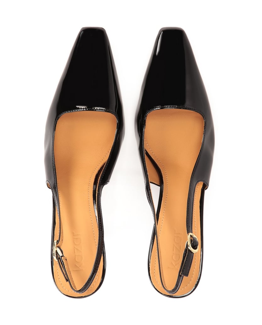 Kazar-Pumps-aus-Lackleder-ohne-Absatz-schwarz