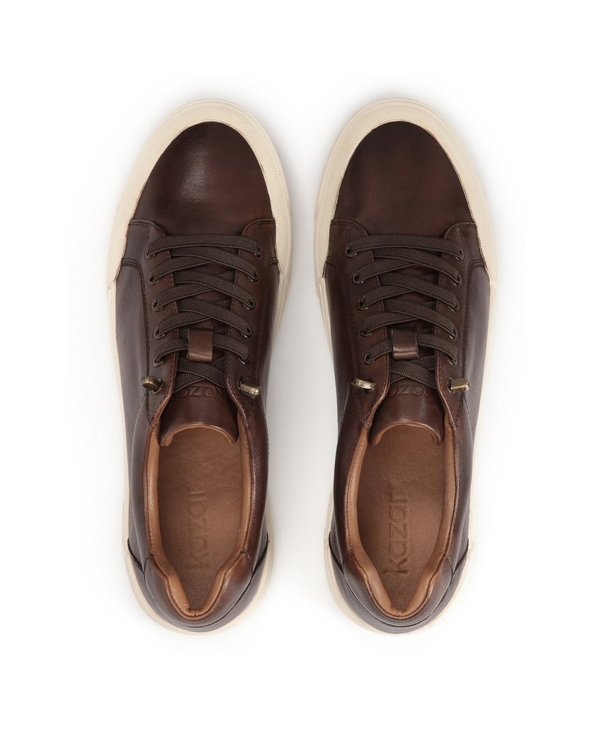 Kazar-Braune-Leder-Herren-Turnschuhe-braun