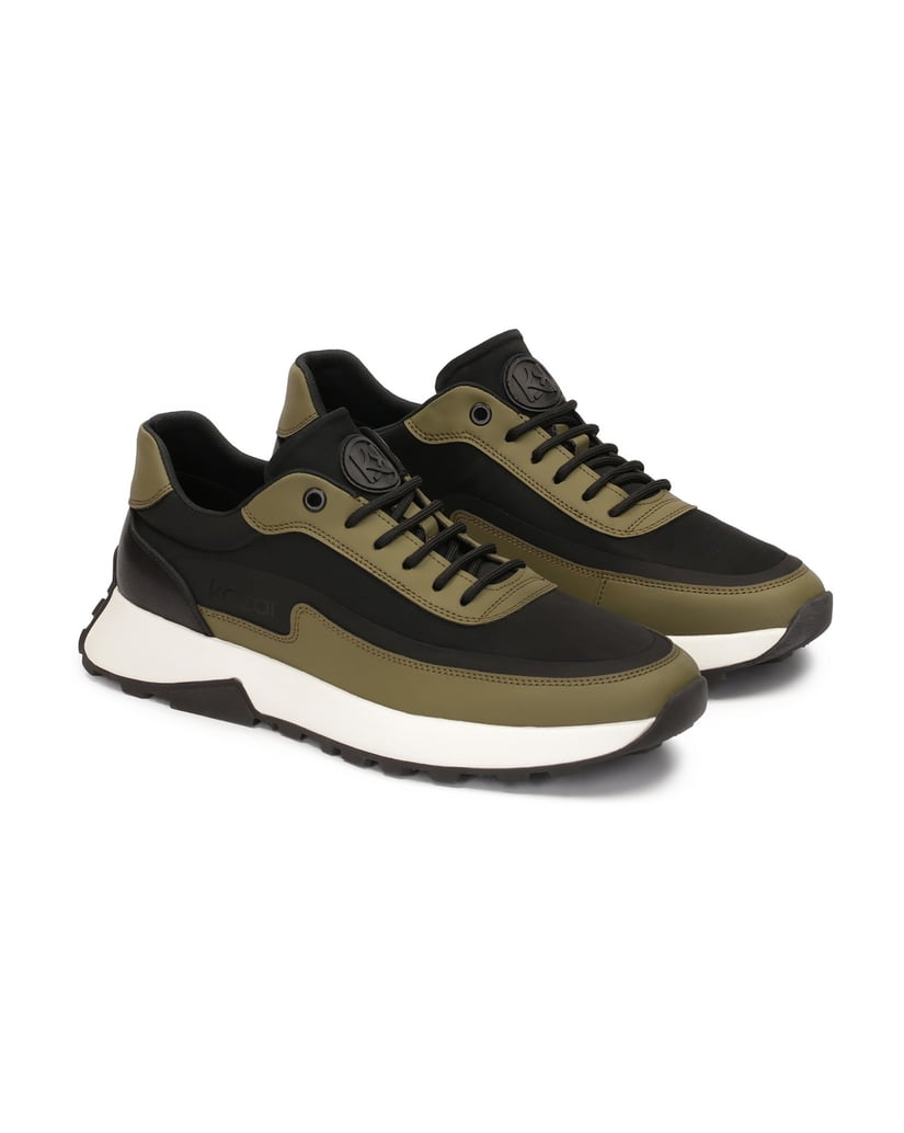 Kazar-Schnürsenkel-Sneakers-in-Kontrastfarben-oliv