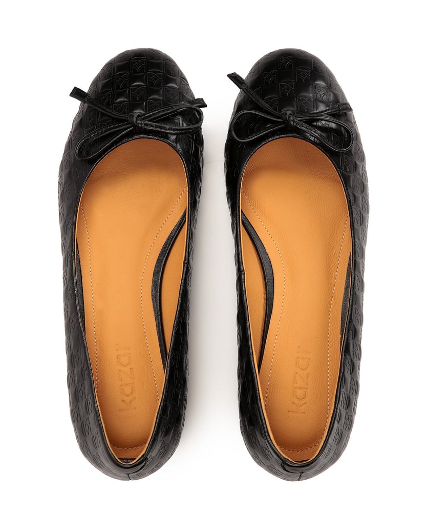 Kazar-Schwarze-Ballerinas-mit-geprägtem-Monogr-schwarz