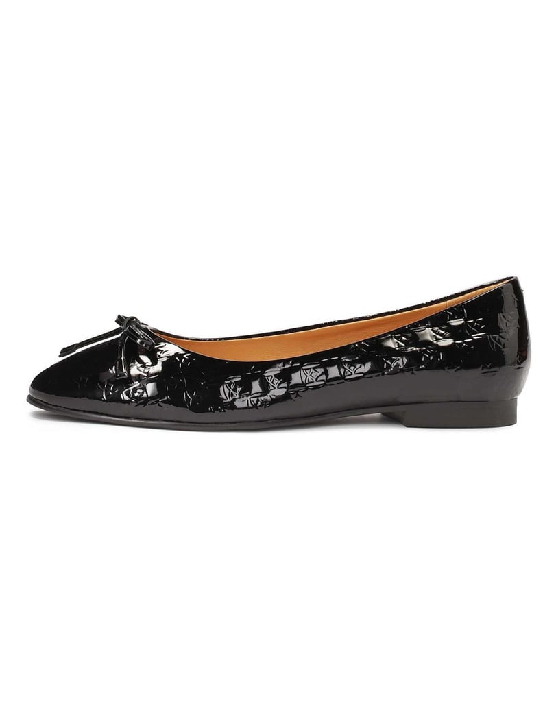 Kazar-Patent-leather-ballerinas-with-rounded-nose-černá