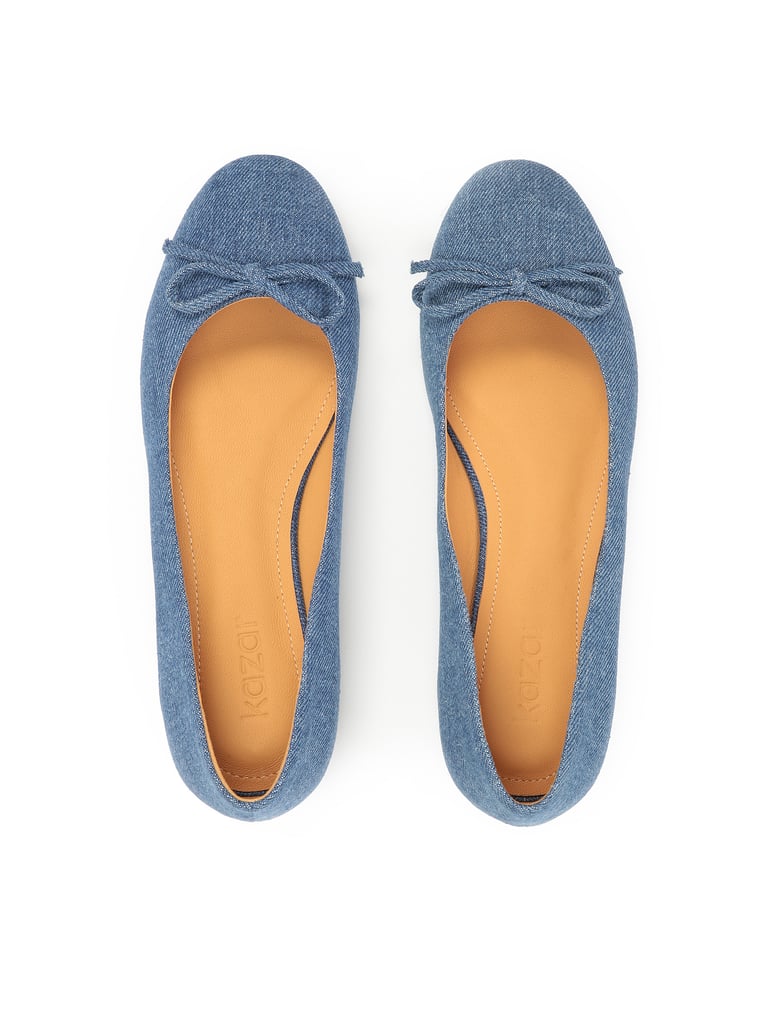 Kazar-Denim-Ballerinas-mit-Schleife