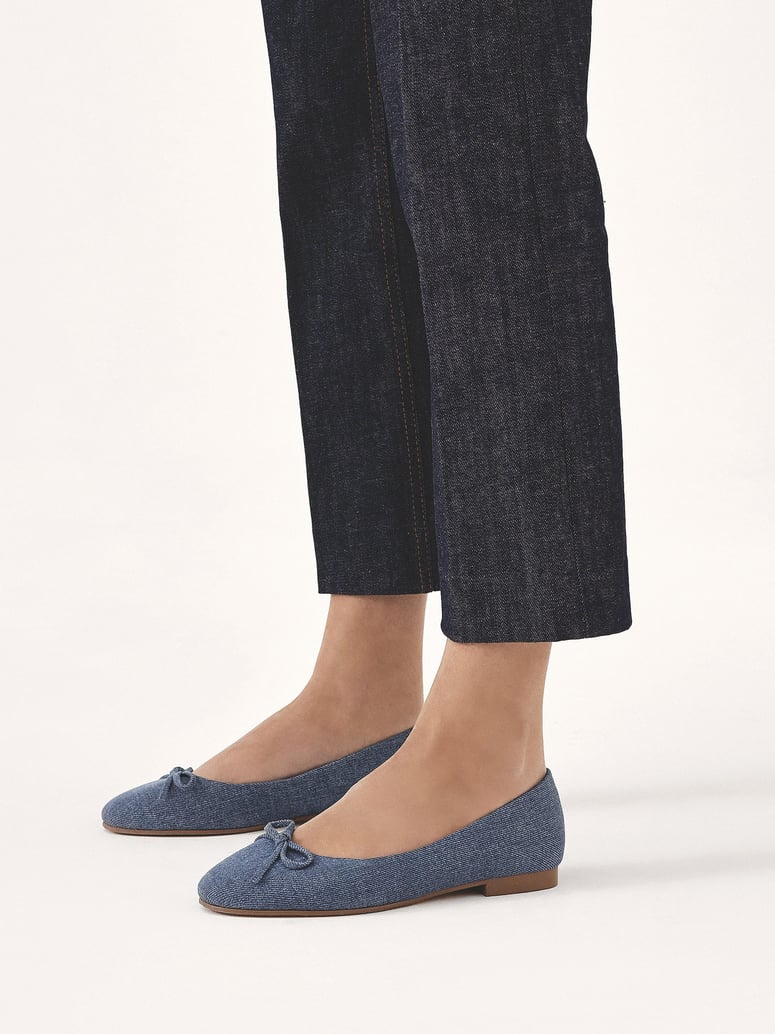 Kazar-Denim-Ballerinas-mit-Schleife