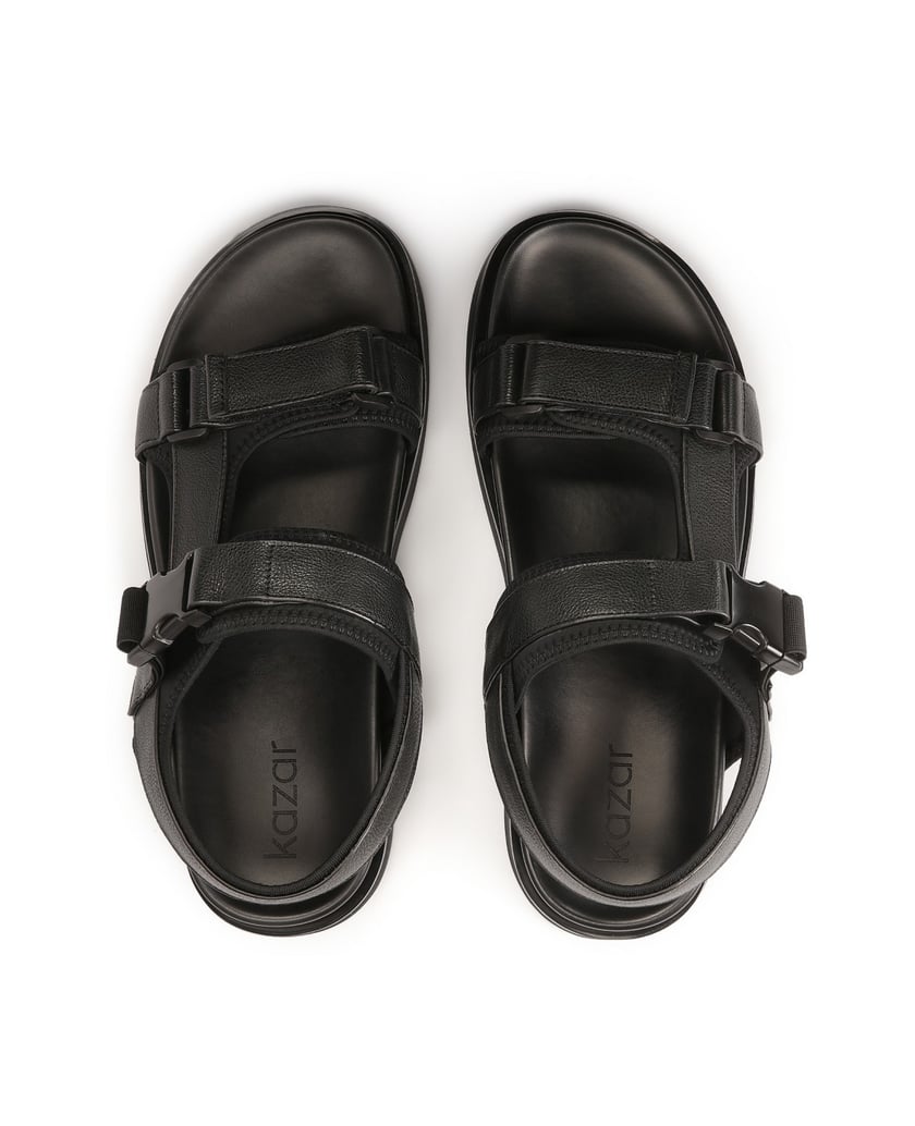 Kazar-Herrensandalen-aus-Leder-mit-verstellbar-schwarz