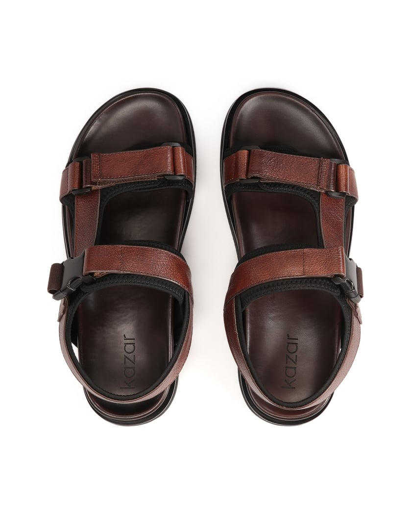 Kazar-Comfortable-leather-sandals-in-brown-color-hnedá