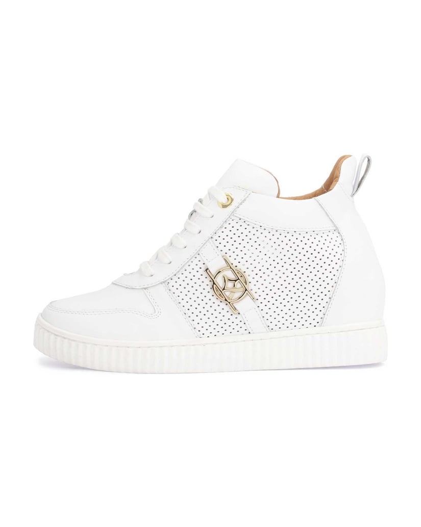 Kazar-Weiße-Sneakers-aus-Leder-mit-Perforation-weiss