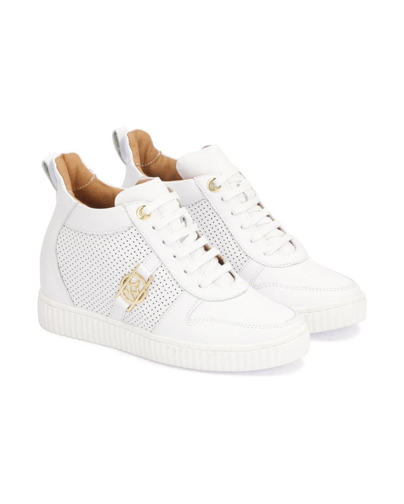 Kazar-Weiße-Sneakers-aus-Leder-mit-Perforation-weiss