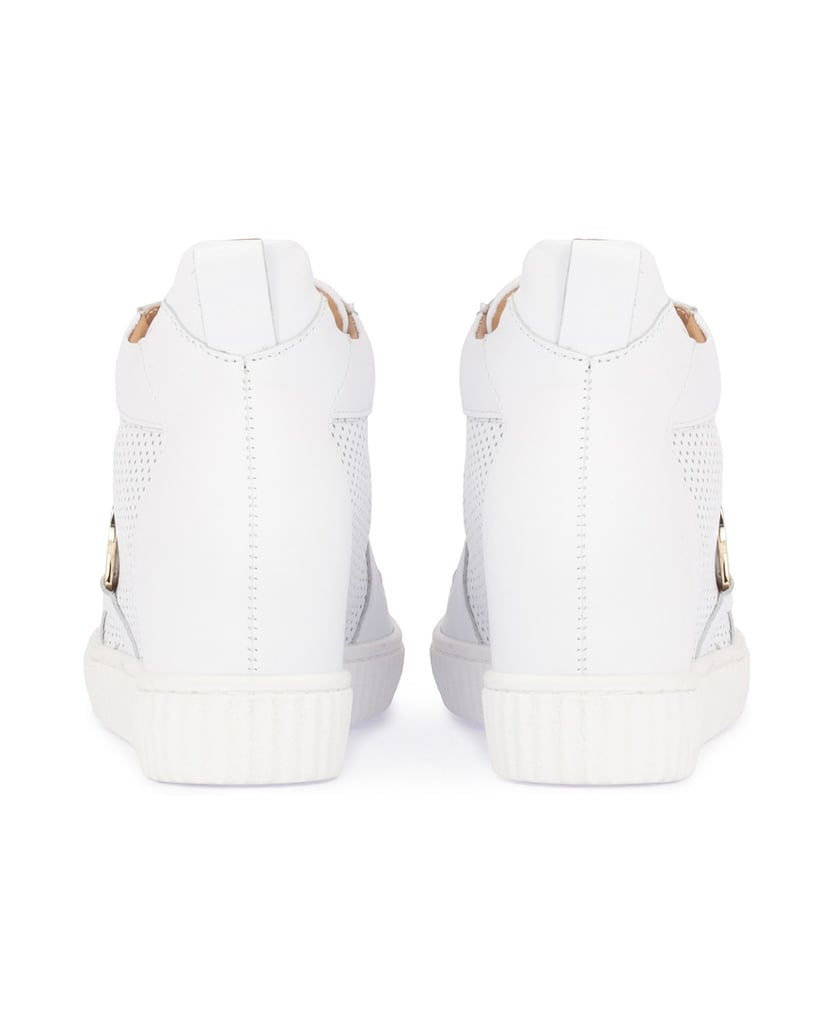 Kazar-Weiße-Sneakers-aus-Leder-mit-Perforation-weiss