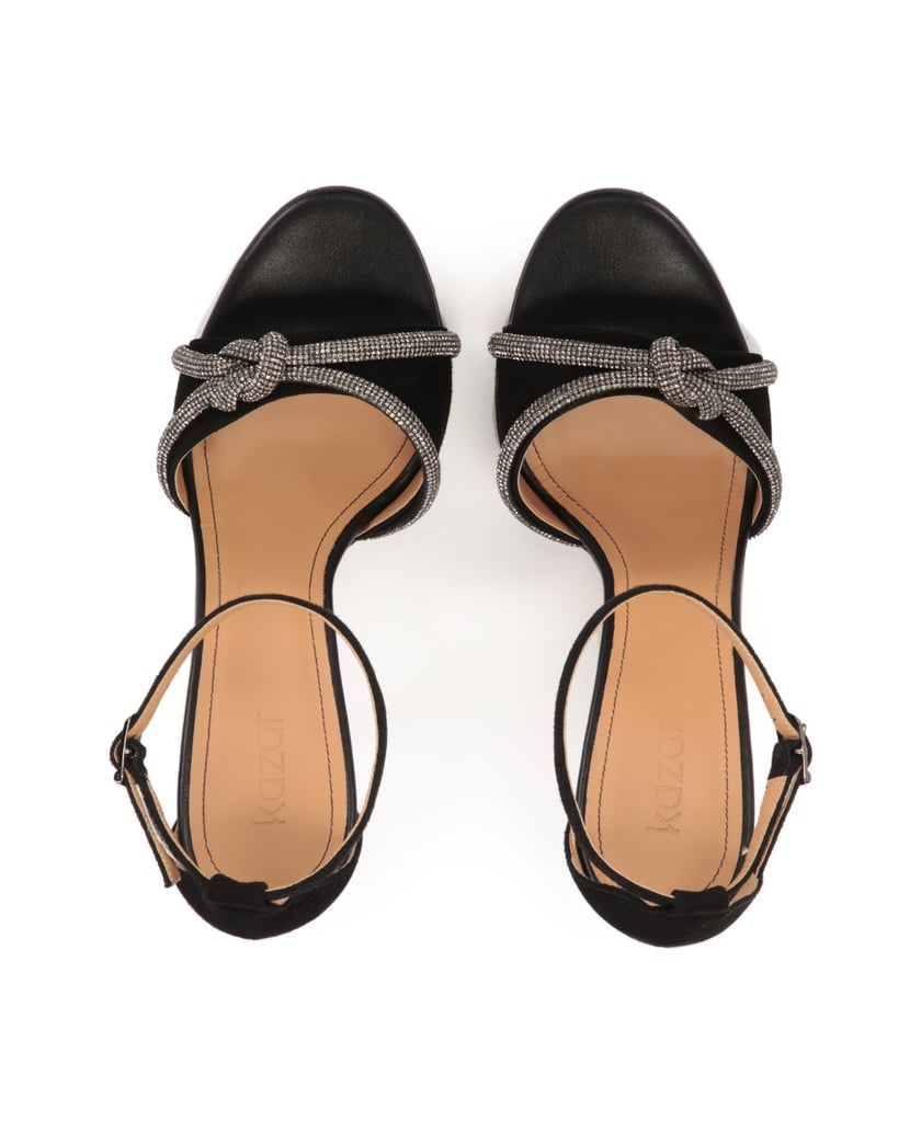 Kazar-Schwarze-Wildleder-Sandalen-mit-glänzend-schwarz