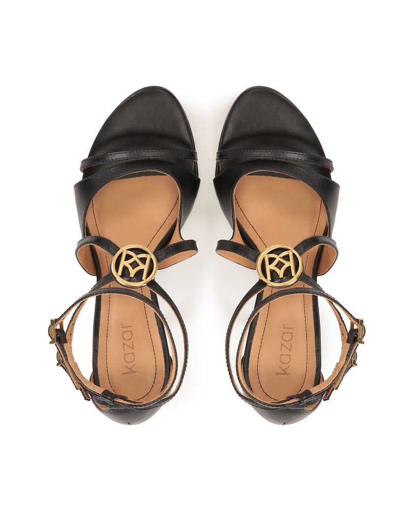 Kazar-Schwarze-Sandalen-mit-fein-geschnittenem-schwarz