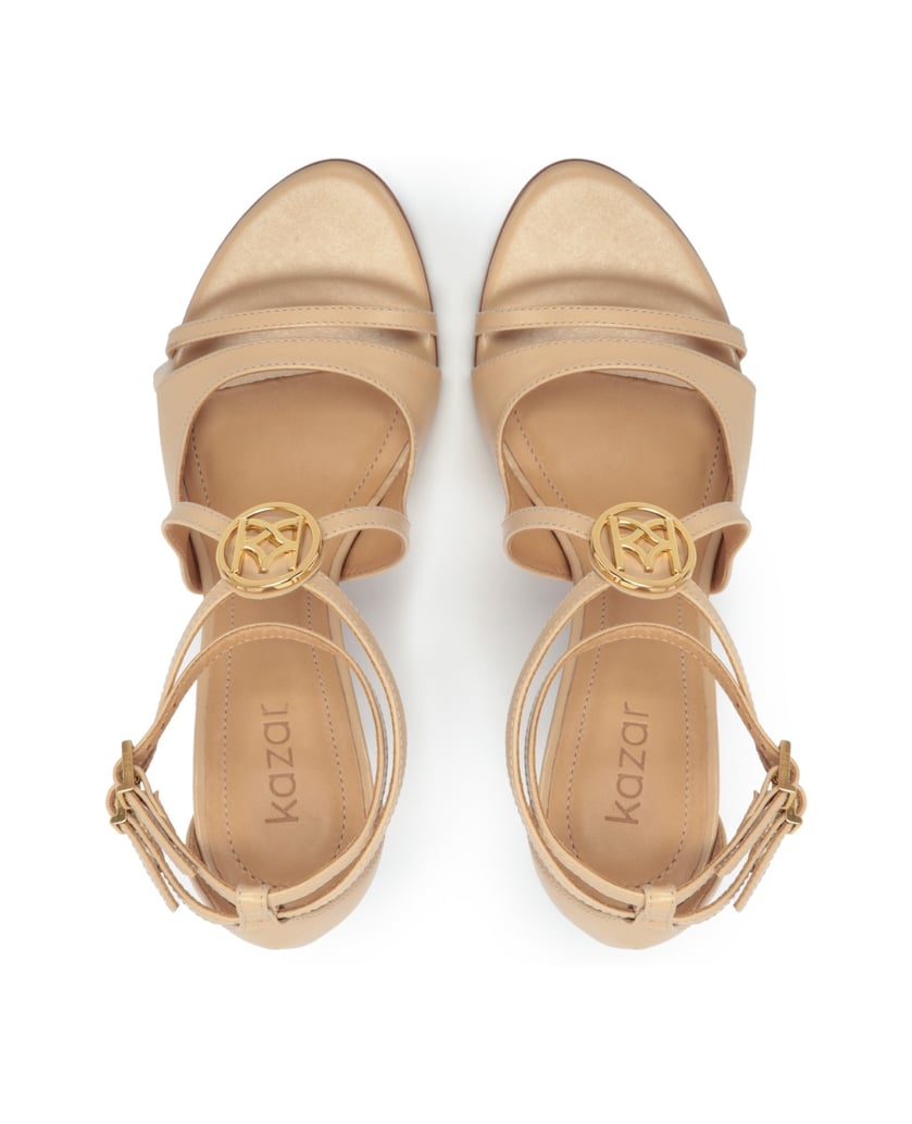 Kazar-Elegante-Sandaletten-mit-kreuzweise-verl-beige