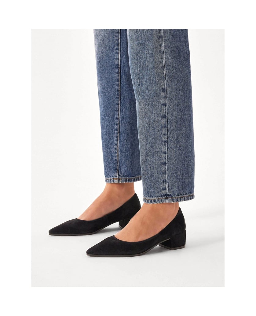 Kazar-Schwarze-niedrighackige-Wildlederpumps-schwarz