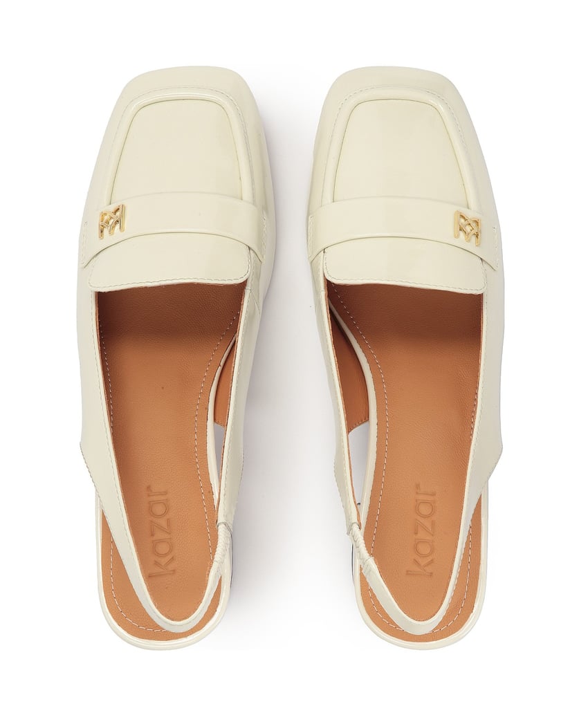 Kazar-Pumps-aus-Lackleder-mit-offenem-Absatz-weiss