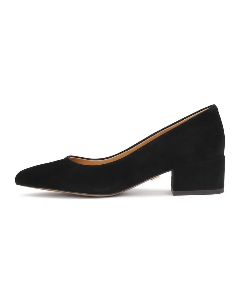 Kazar-Black-suede-low-stiletto-pumps-černá